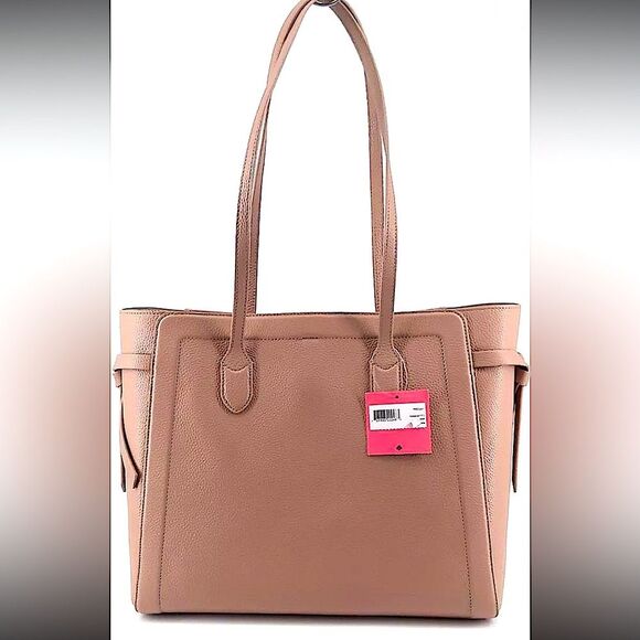 Kate Spade -NEW IN BOX-NewYork KNOTT Lrg.LEATHER TOTE in Pecan Beige. NWT. Wow! - Picture 5 of 12